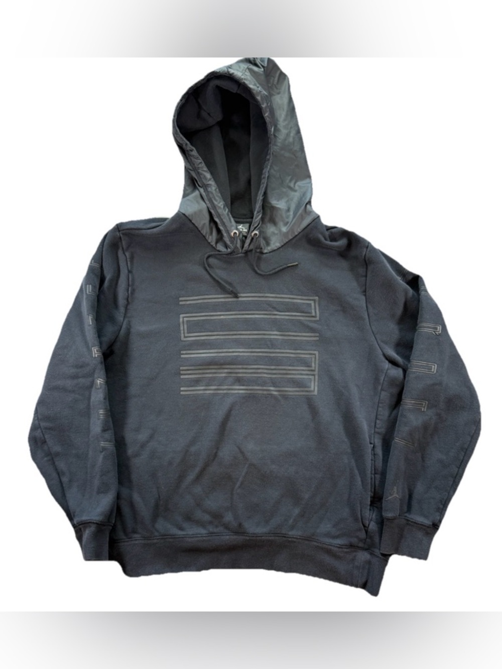 Nike Air Jordan Hybrid 11 Hoodie Men's XXL Black Sportswear Activewear Y2K